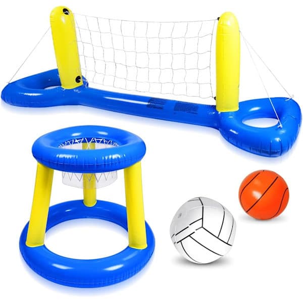 Basketkorg flytset, poolbasketställ, sommarvattenleksaker