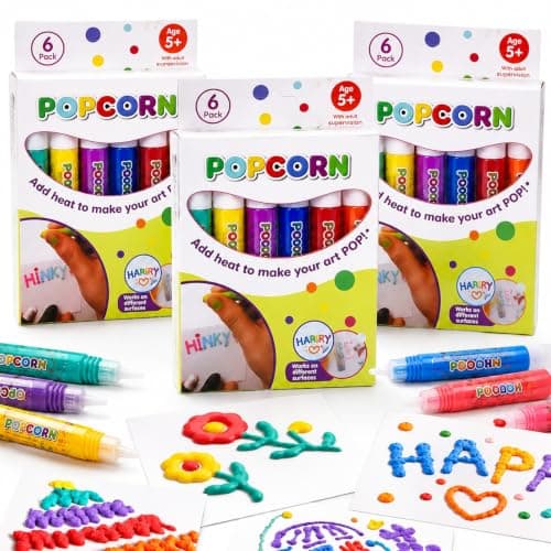 Popcornpenner 12-pakning, 3D-puffete tegneblyanter, 2 sett 2 set