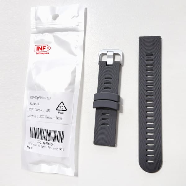 Klockarmband för Garmin Forerunner 245 Silikon Grå Garmin Forerunner 245 20 mm Grå 20 mm Grey