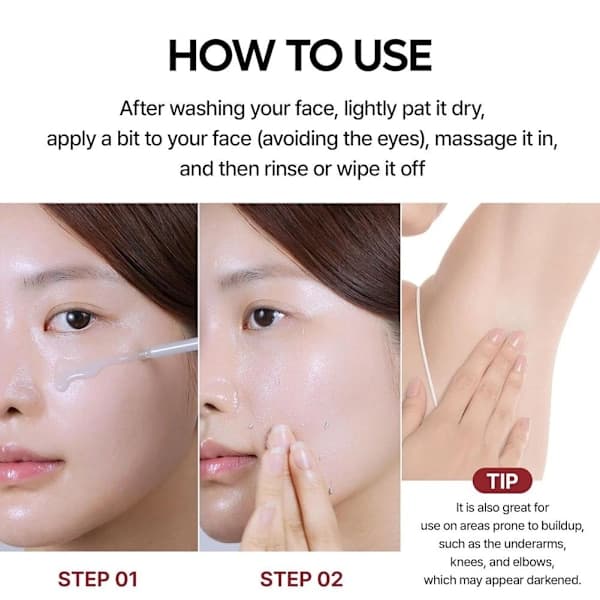 Dr.Melaxin PEEL SHOT GLOW EXFOLIANT RICE AMPOUL (HVID RIS/SORT RIS) sort ris 80ml black rice 80ml
