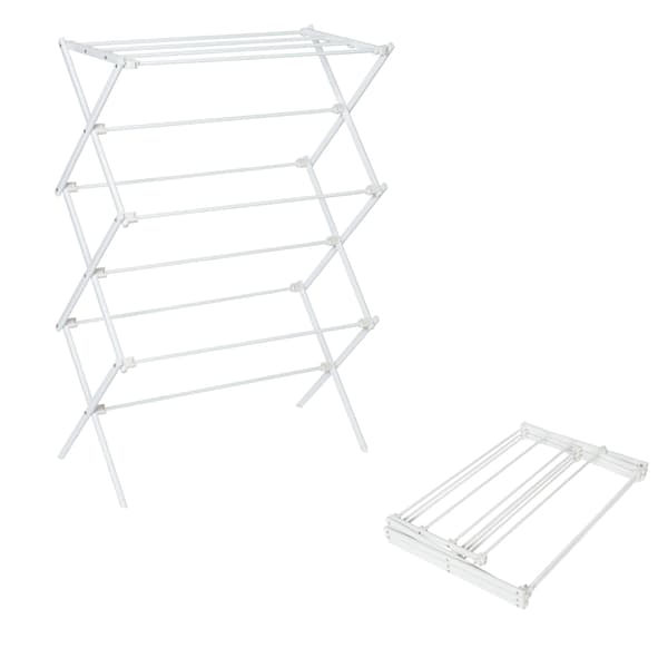 Honey-Can-Do 6-lags sammenleggbart tørkestativ, 76 cm, ingen montering, grå 30" W White