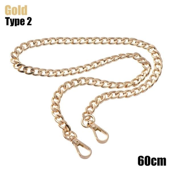 Taskekæde Skulderrem GULD 60 CM TYPE 2 TYPE 2, på lager Guld 60 cm Type 2-Type 2, 60 cm Type 2-Type 2, Guld 60 cmType 2-Type 2 Gold