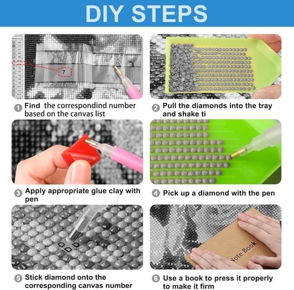 Diamantkunst: Drage Rund Full Drill DIY 35x35 Cm - Gave & Dekor