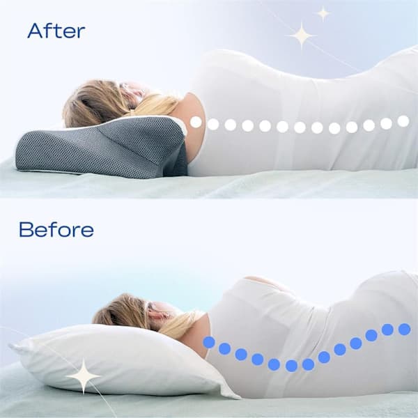 Ortopedisk Kudde / Memory Foam Kudde - Andningsbar & Lindrar Nacksmärta, Passar Alla grå gray