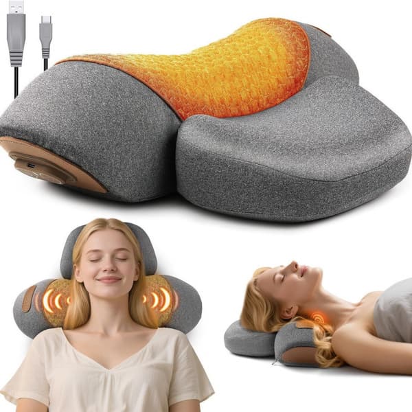 Nakkemassagepude med varmeterapi - Basis - Klassisk grå Basic - Classic Grey