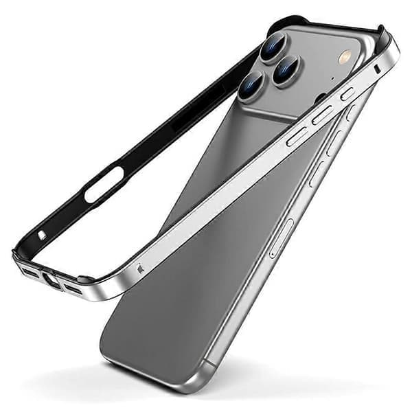 Fodral till iPhone 17 Pro Ihåligt Värmeavledande Silikon Metall Bumper Telefonfodral Silver Silver Silver Silver