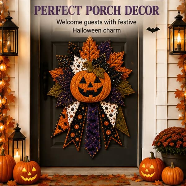 Gør-det-selv Quiltet Halloween Græskar Dørhænger Sæt Håndlavet Patchwork Pumpkin
