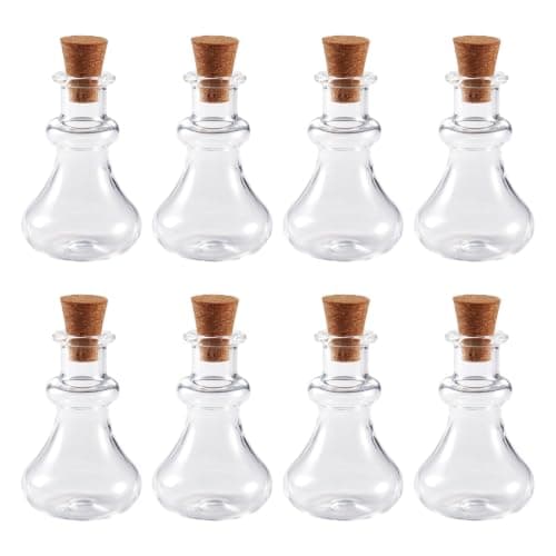 10 st konformade små glasflaskor med korkpropp, små klara tomma glasflaskor för DIY-konst Cone Shape #2