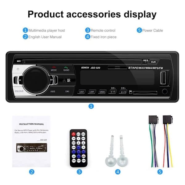 1 DIN Bluetooth-autostereot handsfree Hot C1