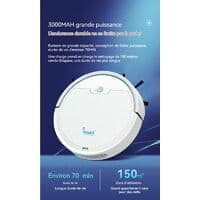 Robotdammsugare och moppar med vibrerande mopp för moppande robotdammsugare - Starkt sug 1800Pa, Vit