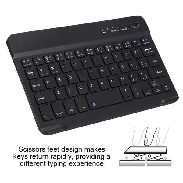 Slankt og let trådløst Bluetooth-tastatur til Android IOS WIN Sort