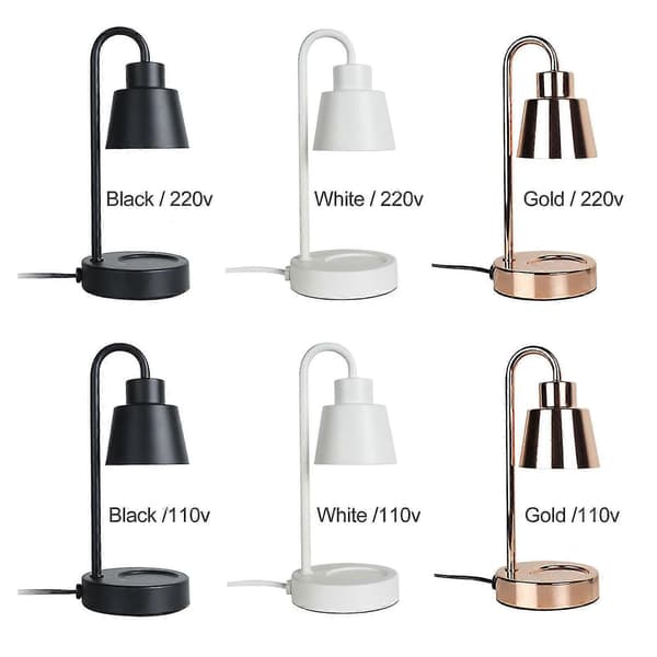 Aromaterapi Smeltevoks Lampe Dæmpbar Natlys Bordlys Stearinlysvarmer Lampe black 110v