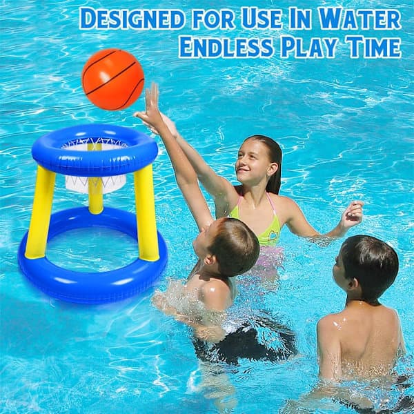 Basketkorg flytset, poolbasketställ, sommarvattenleksaker
