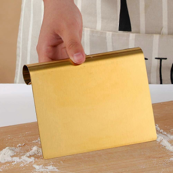 Multifunksjonell melspade i rustfritt stål, kake- og pizzakutter, deigkutter, bakemål, skrape, smørkniv