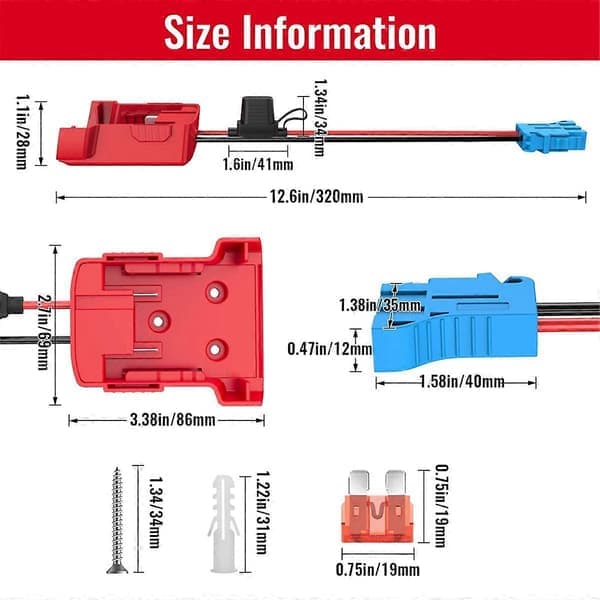 Power Wheels-adapter för Milwaukee M18-batteri för Peg-Perego