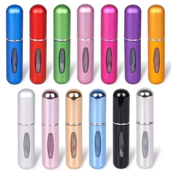 Mini påfyllbar parfymesprayflaske 5ml/8ml reisestørrelse 5ml-lys sølv 5ml-Bright Silver