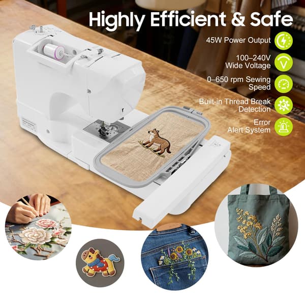 Datoriserad broderisymaskin 7\" skärm 162 design 650RPM USB-ingång