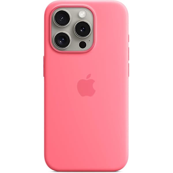 Til Apple iPhone 15 Pro silikonecover med MagSafe (lyserød)