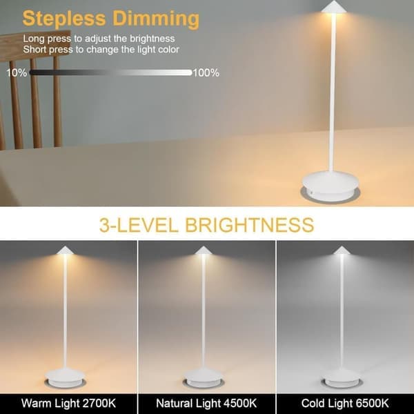 2-pack bordslampa / skrivbordslampa - Trådlös LED Vit 2 st