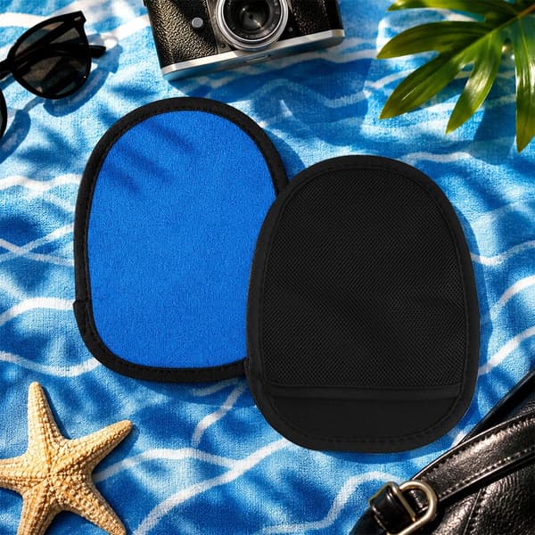 2 stk. sandfjerner til stranden, bløde sandaftørringshandsker, bærbar sandfjerner-renser til Hawaii strandcamping sommerferie rejser Blue