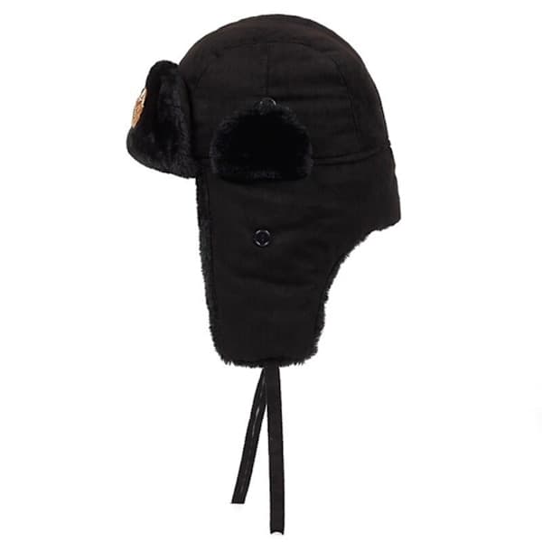 Russisk Ushanka Badge Bomber Hat Pilot Hat Vinterhue med øreklapper Varm Vinterhue