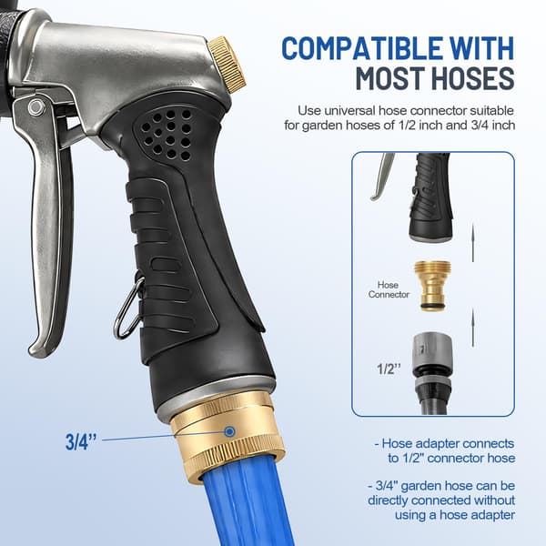 Metallslangmunstycke med tvåldispenser, högtrycksskumsspruta Short Nozzle