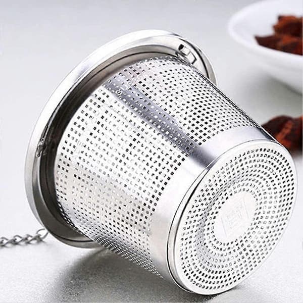 Te-filter i rustfrit stål, te-infuser, te-kugler, te-si, krydderi-si, gave