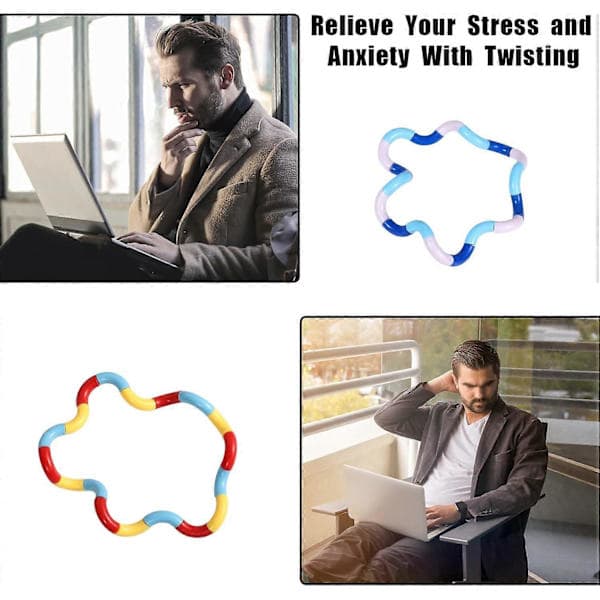 12 st Tangles Stress Relief Fidget Leksaker, Fingerleksaker, Avslappningsterapi Stress
