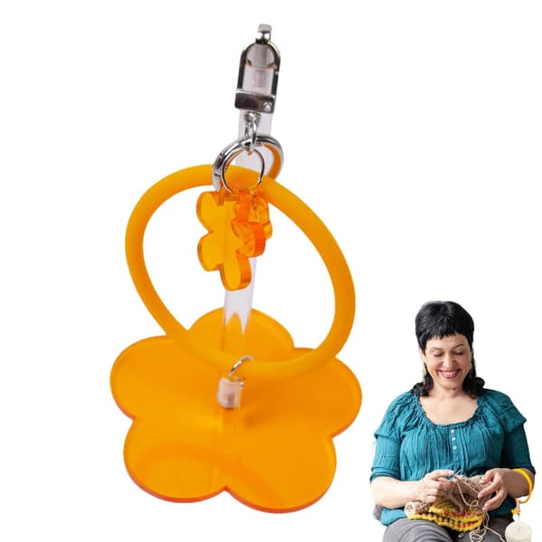 Bærbar garnholder til hækling, strikketilbehør, garndispenser, Orange flowers