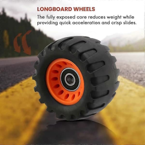 Terränglongboardhjul med kullager, set om 4 för terrängskateboards
