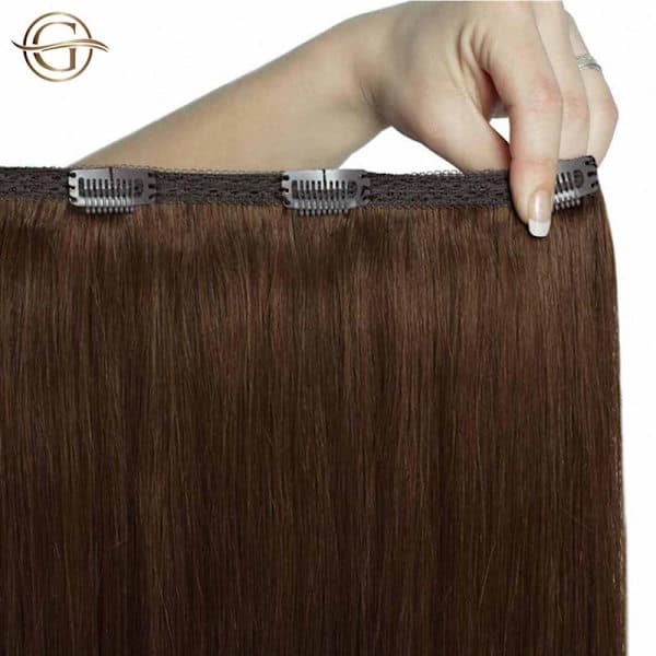 Gold24 Clip-on-extensions 4# brun - 60 cm