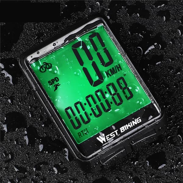Sykkelcomputer USB oppladbar sykkelmåler speedometer trådløs IPX7 vanntett speedometer 5 språk computer med LCD