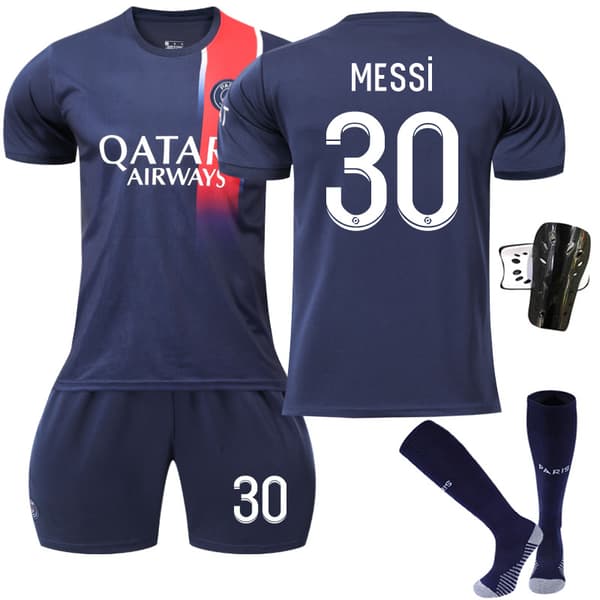 PSG fotbollströja set med strumpor Messi Mbappe Neymar - Nr 7 strumpor No.7 S