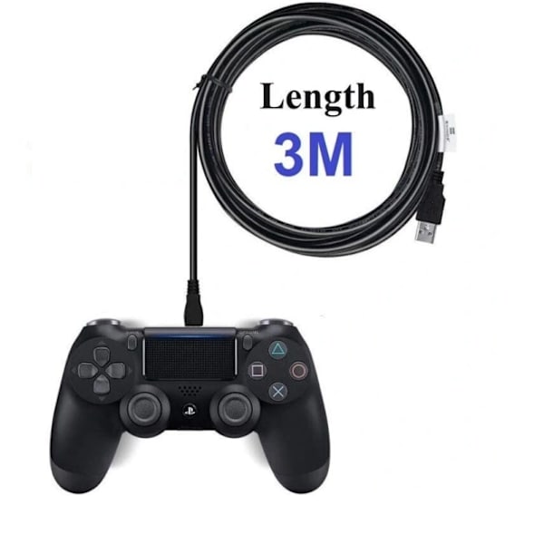 3M PS4 / Playstation 4 opladerkabel til controller sort