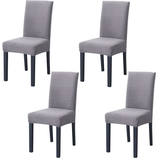 4 st moderna elastiska stretchstolsöverdrag stickad jacquard