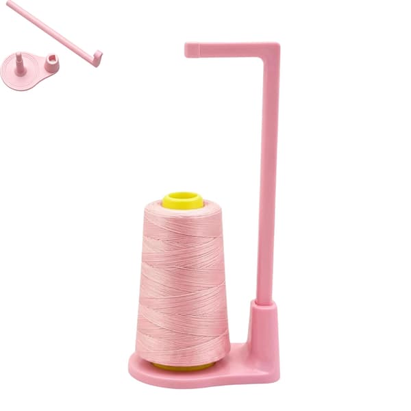 Trådstativ med stor kapasitet, universell sytrådholder Pink