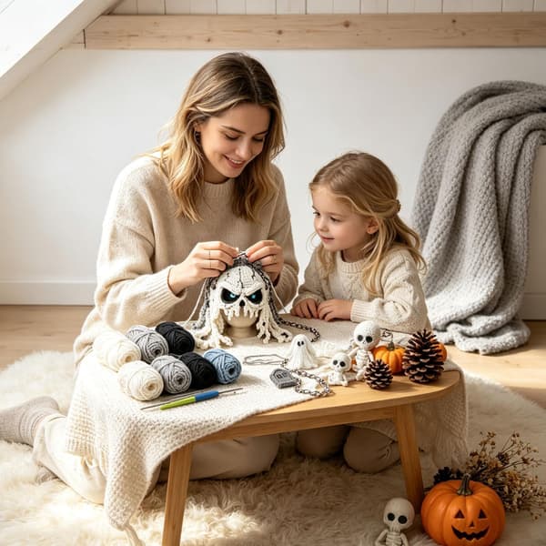 Halloween Hat DIY Hæklesæt, Fantasy Hætte Hat DIY Hæklesæt, Spøgelse Ghost