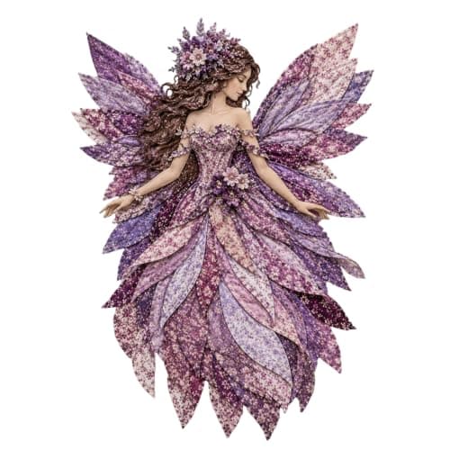 Wegodal Fairy Patchwork DIY, Morsomt Blomsterfe Patchwork Sysett Dark Purple