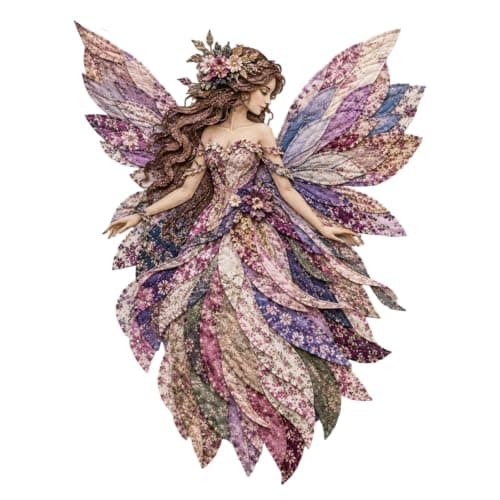 Wegodal Fairy Patchwork DIY, Morsomt Blomsterfe Patchwork Sysett Light pink