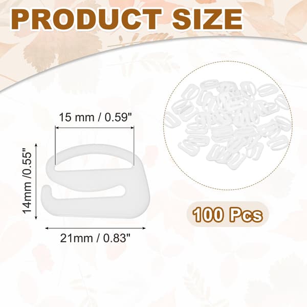 MECCANIXITY BH-kroker for stropper, 9-formede BH-kroker erstatning 20mm / 100 White