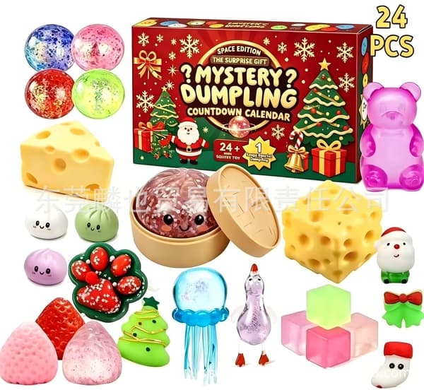 Mystery Dumpling Squishy Punch Box Langsomt Stigende Stressaflastende Fidget Legetøj - Stil D Stor Style D Large