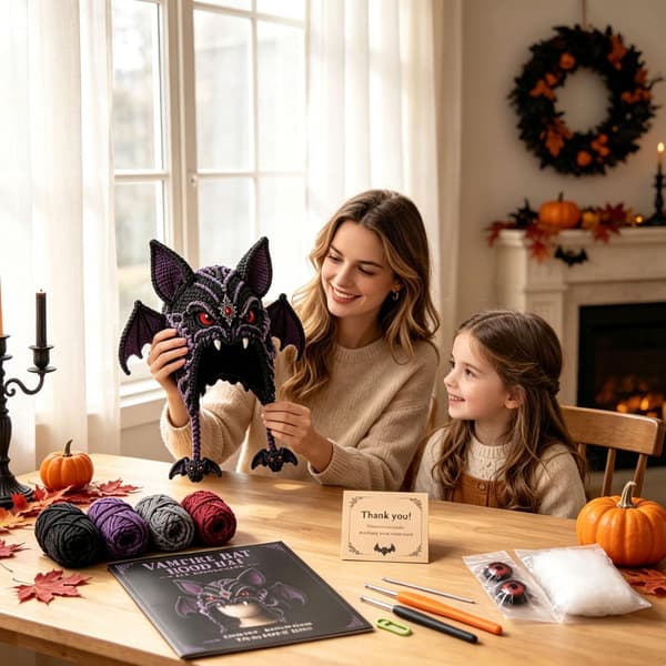 Halloween Monster Hood Hat DIY Virkkit för Nybörjare，#E #E