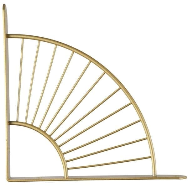 2 st metallhyllkonsoler solfjäderformad konsol, guld, storlek 20 cm gold 20cm