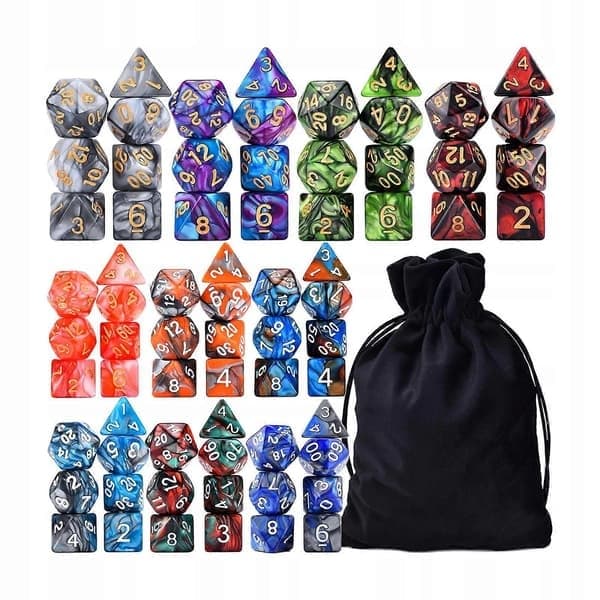 70x Akryl Polyhedral Terningesæt Dobbelte Farver til Dnd Rpg Mat Stil B