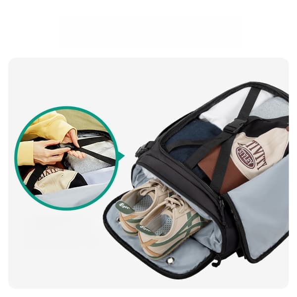 Bolsa De Viagem Expanderbar Laptopryggsäck, med Skofack