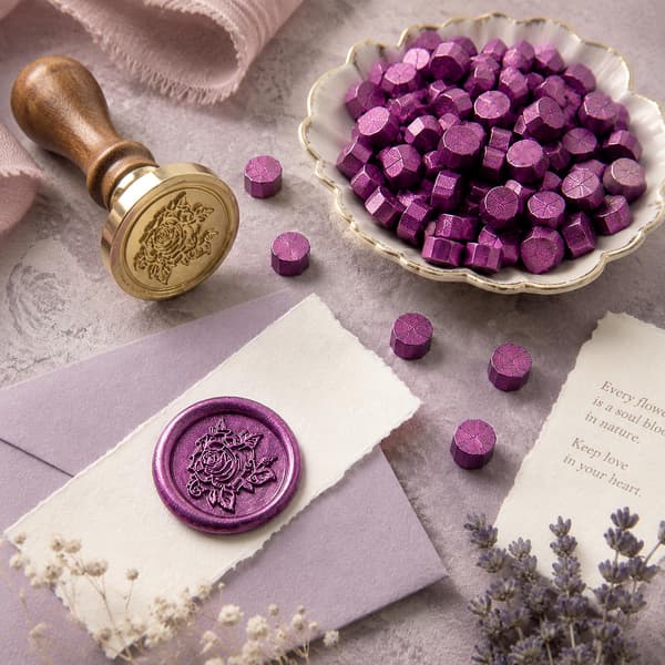200 stk. Aurora flydende violette lakseglperler, lakperler til seglstempel 200PCS Liquid Violet