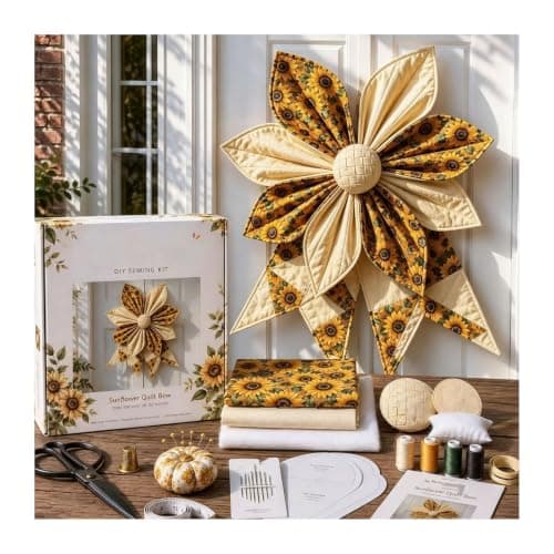 Stort Patchwork Sløjfe Sykit DIY Quilt Håndværkssæt med Stofmønster (#D) #D