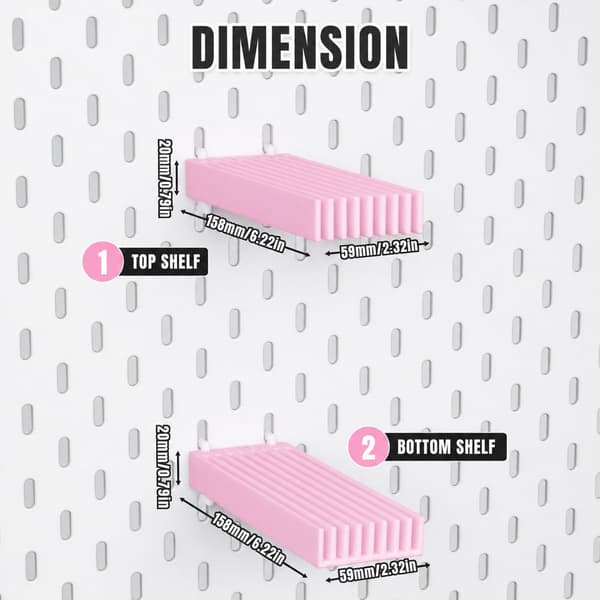 Pegboard sylinealholder, lyserød for SKADIS Pink