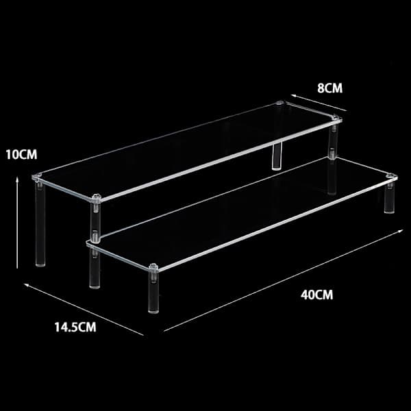 2-vånings klar akryl displayställ muffins hållare, dessert display riser (1-pack - 16\" X 6.9\" X 3.2\")