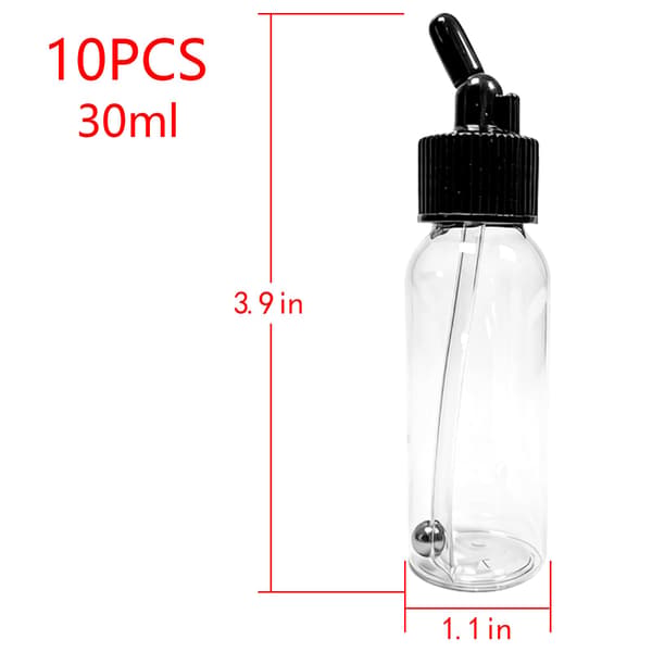 30 ml Dual-Action Siphon Sugmatnings Airbrush-flaskor, 10 st
